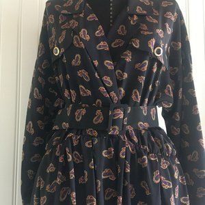 Vintage 80s Ms Chaus Belted Dress, 1980s Vintage Career Dress with Belt, 80s Vin